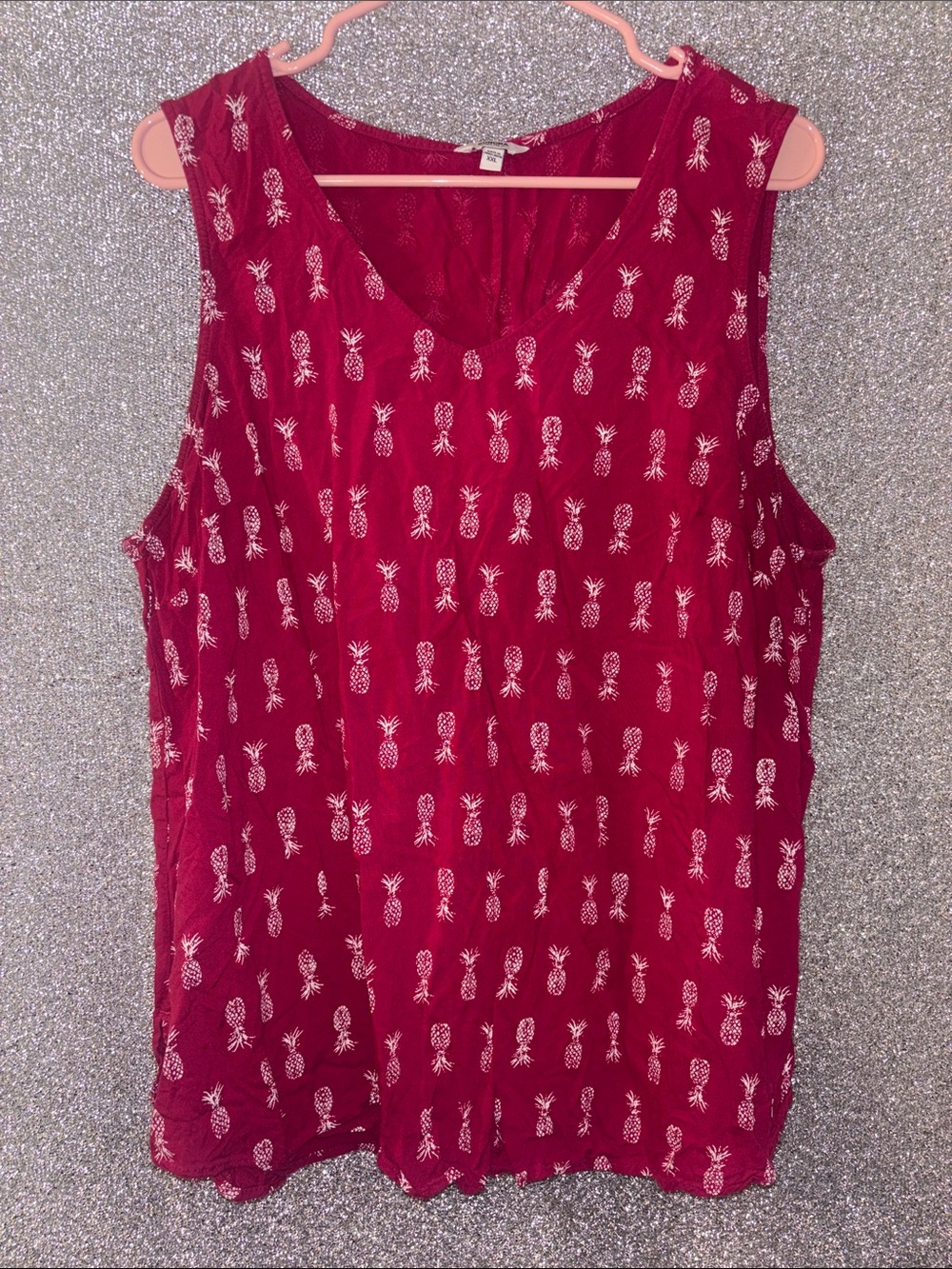 Pineapple print sleeveless top Sonoma size XXL